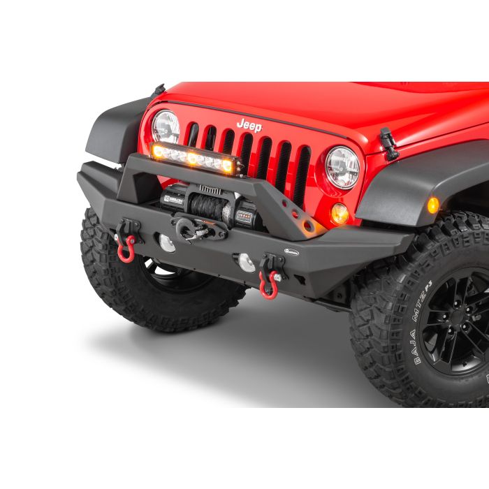 Quadratec Aluminum Brute Strength Winch-Ready Front Bumper — Full Width for Jeep Wrangler JK