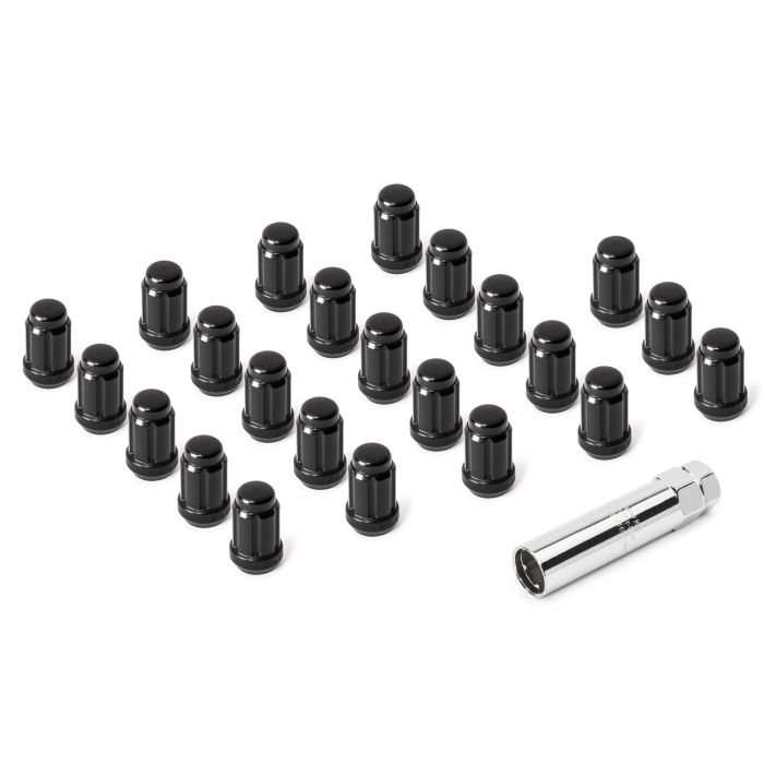 Lynx Spline Drive Lug Nut Kit — Black M14x1.5 for Jeep Wrangler JL & Gladiator JT (23-Piece Set)