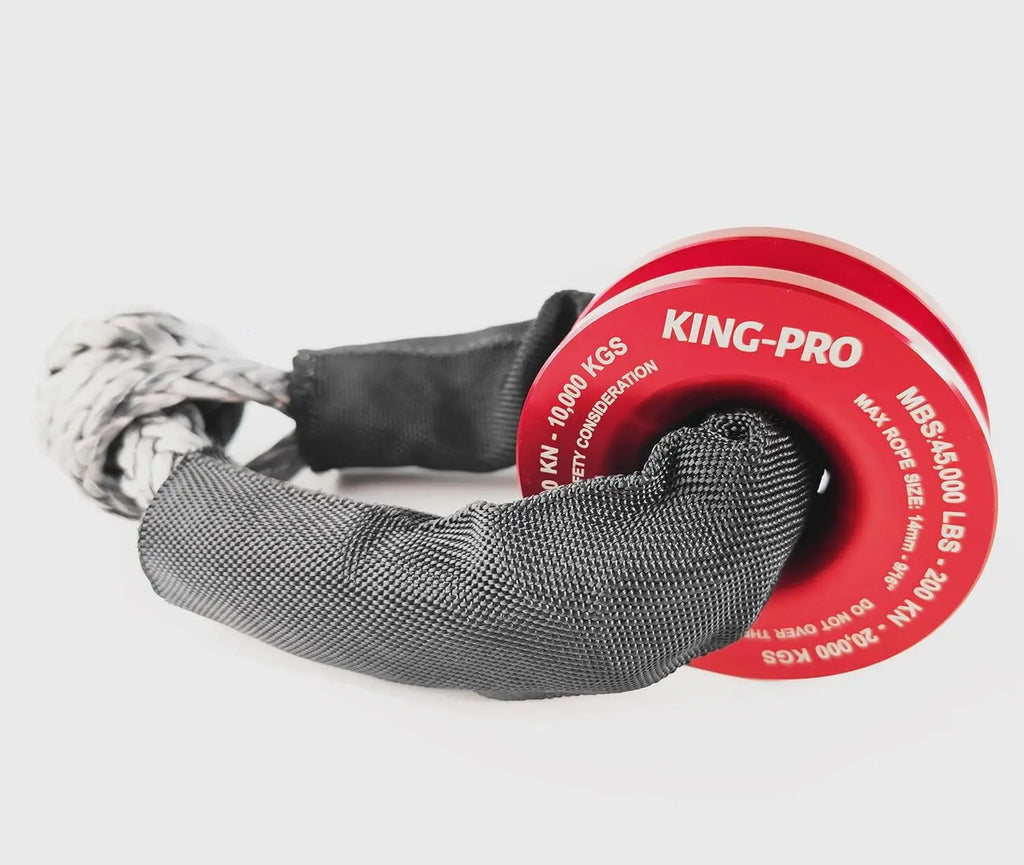 45000 Lbs Winch Snatch Recovery Ring ATV/UTV/SUV/Truck Off-Road Emergency Tool with Soft Shackle Pulley Towing Winch Block (Red)-4