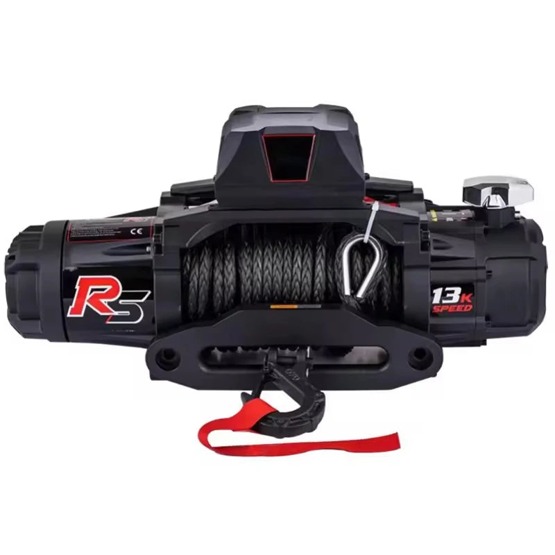 QSF 13000lbsTruck Off-road Vehicle Electric Winch 12V Vehicle Mounted Self Rescue  Traction Pull Small Crane-0