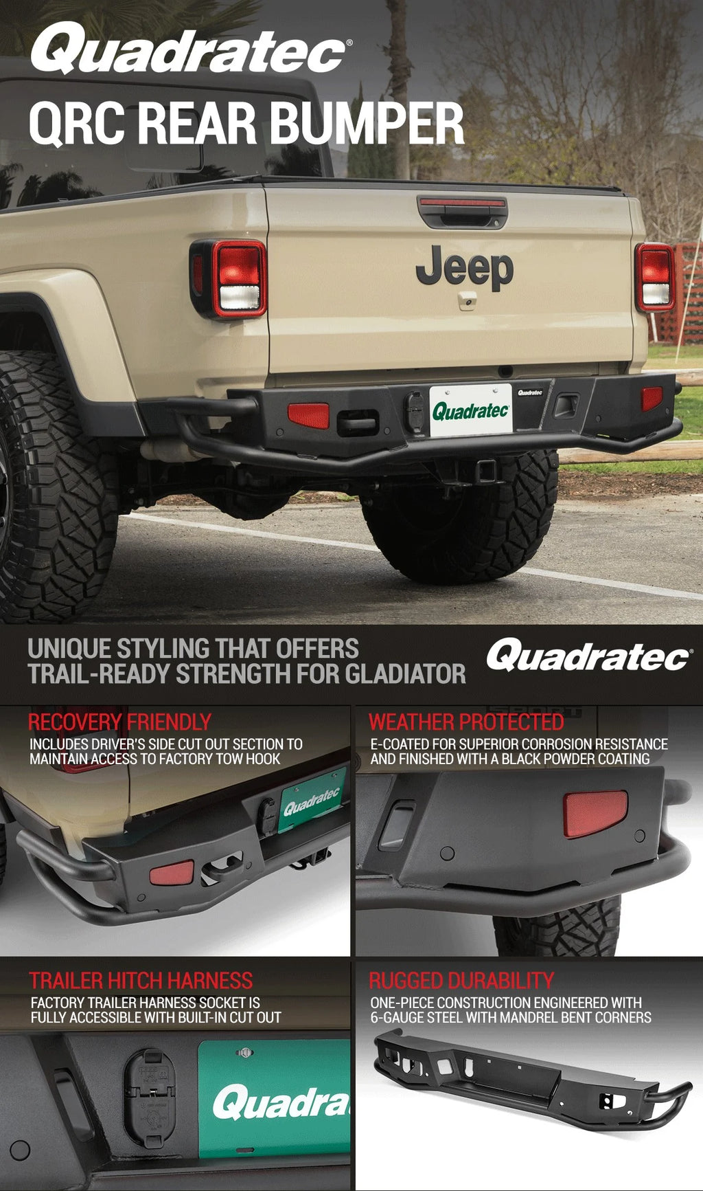 Quadratec QRC Stubby Front & Rear Bumper Kit — Jeep Gladiator JT