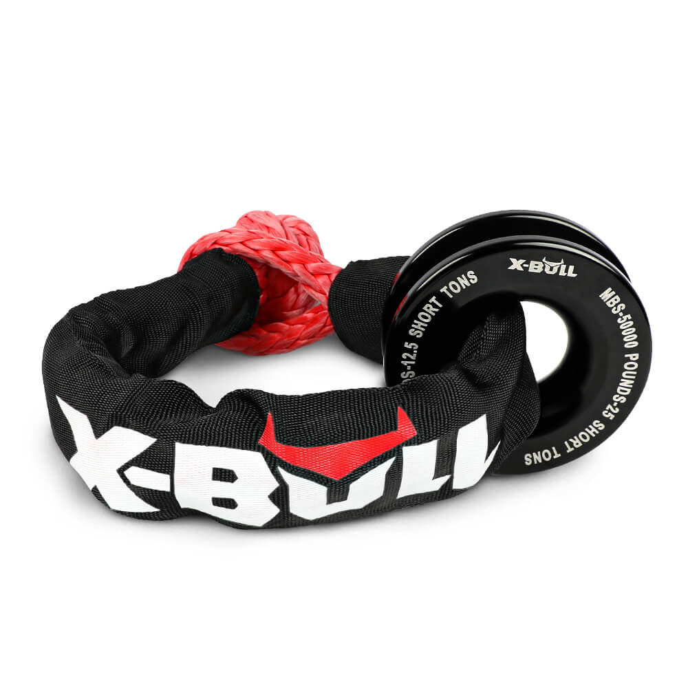 Recovery Ring Soft Shackle Kit Snatch Block Pulley Rope Snatch Ring