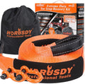 Heavy Duty Recovery Tow Straps Snatch Kit - 32,000 LBS Break Strength with D-Ring Shackles