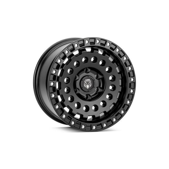 Lynx Trail Gunner Beadlock Wheel — Satin Black w/ Polished Stainless Fasteners | 17x9 | 6x5.5 | 4.5" Backspacing
